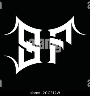 SF Logo Monogramm mit abstrakter Form Blackground Design-Vorlage Stock Vektor