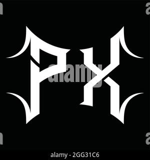 PX Logo Monogramm mit abstrakter Form Blackground Design-Vorlage Stock Vektor
