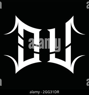 OU Logo Monogramm mit abstrakter Form Blackground Design-Vorlage Stock Vektor