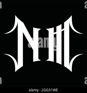 NM Logo-Monogramm mit abstrakter Form Blackground Design-Vorlage Stock Vektor