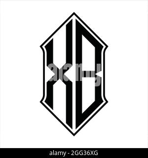 XB Logo Monogramm mit shieldshape und schwarzen Umriss Design Vorlage Vektor Symbol abstrakt Stock Vektor