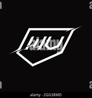 WV Logo Monogramm Brief mit Schild und Slice Stil Blackground Design-Vorlage Stock Vektor