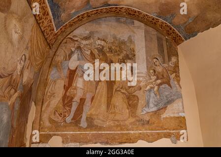 Teano, Kampanien, Kloster Sant'Antonio da Padova. Die Gründung des Klosters von Teano geht auf die erste Hälfte des XIV Jahrhunderts zurück. Stockfoto