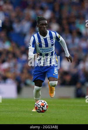 Yves Bissouma von Brighton und Hove Albion während des Spiels der Premier League im Amex Stadium in Brighton. Bilddatum: Samstag, 28. August 2021. Stockfoto