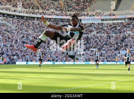 ALLAN SAINT-MAXIMIN FEIERT DAS SPÄTE TOR, NEWCASTLE UNITED FC V SOUTHAMPTON FC, 2021 Stockfoto