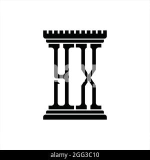 YX-Logo-Monogramm mit Säule Form weißen Hintergrund Design-Vorlage Stock Vektor