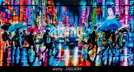 Dan Kitchener hat „Electric Future“ geschaffen, das in der Well Street in Coventry, Großbritannien, gemalt werden kann Stockfoto