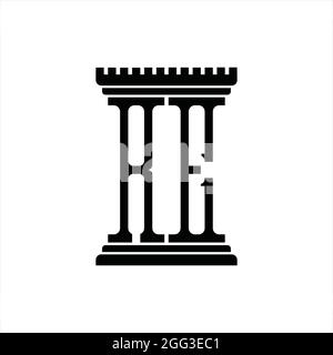 RE Logo Monogramm abstrakte Geschwindigkeit Technologie Blackground Design-Vorlage Stock Vektor