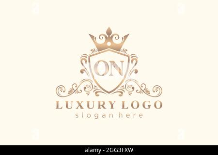 AUF Brief Royal Luxury Logo Vorlage in Vektorgrafik für Restaurant, Royalty, Boutique, Cafe, Hotel, Heraldisch, Schmuck, Mode und andere Vektor illustrr Stock Vektor