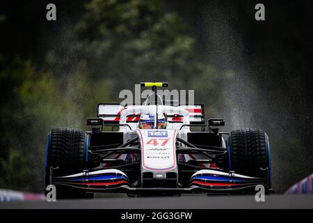 SCHUMACHER Mick (ger), Haas F1 Team VF-21 Ferrari, Aktion während des Grand Prix der Formel 1 Belgien, 12. Lauf der FIA Formel 1-Weltmeisterschaft 2021 vom 27. Bis 29. August 2021 auf dem Circuit de Spa-Francorchamps, in Stavelot, bei Liège, Belgien - Foto Florent Gooden / DPPI Stockfoto