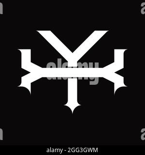 YX-Logo-Monogramm mit Vintage-überlappenden verknüpften Stil auf weißer Designvorlage Stock Vektor