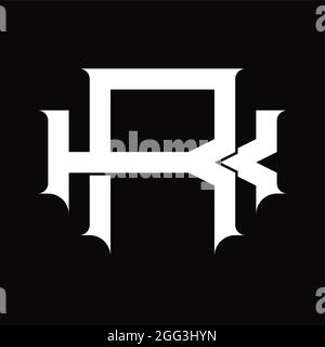 KR Logo Monogramm mit Slice Shape Blackground Design-Vorlage Stock Vektor