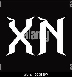 XN Logo-Monogramm mit schichtförmiger, schwarzer Designvorlage Stock Vektor