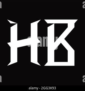 HB Logo Monogramm mit Slice Shape Blackground Design-Vorlage Stock Vektor