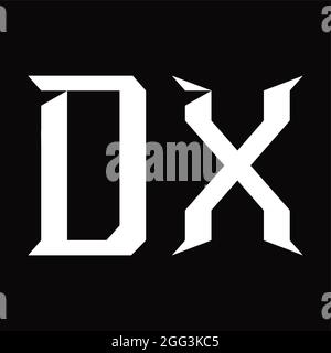 DX Logo-Monogramm mit Slice Shape Blackground Design-Vorlage Stock Vektor