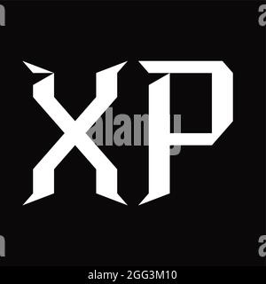 XP Logo Monogramm mit Slice Shape Blackground Design-Vorlage Stock Vektor
