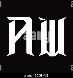 AW Logo Monogramm mit Slice Shape Blackground Designvorlage Stock Vektor