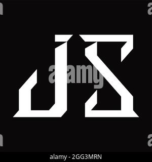 JS Logo-Monogramm mit Slice Shape Blackground Design-Vorlage Stock Vektor