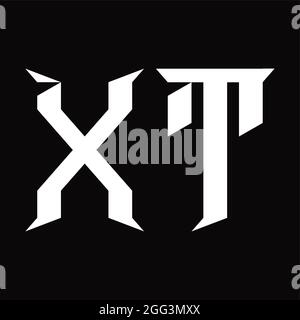 XT Logo Monogramm mit Slice Shape Blackground Design-Vorlage Stock Vektor