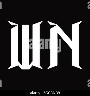 WN-Logo-Monogramm mit schichtförmiger Designvorlage Stock Vektor