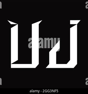 UJ Logo Monogramm mit Slice Shape Blackground Design-Vorlage Stock Vektor