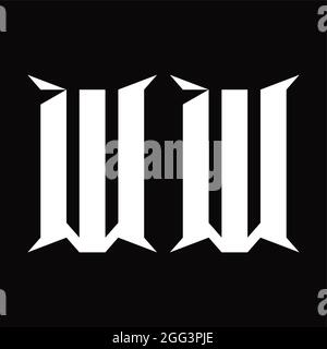 WW Logo Monogramm mit Slice Shape Blackground Design-Vorlage Stock Vektor