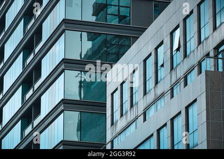 Abstrakter minimalistischer Stil, der die Architektur in Bangkok widerspiegelt Stockfoto