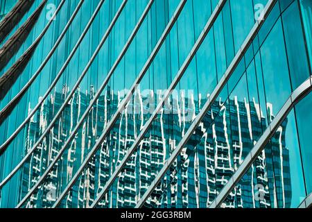 Abstrakter minimalistischer Stil, der die Architektur in Bangkok widerspiegelt Stockfoto