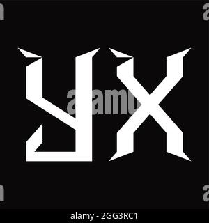 YX-Logo-Monogramm mit schichtförmiger, schwarzer Designvorlage Stock Vektor