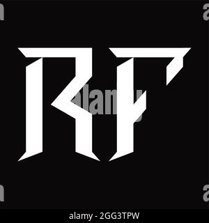 RF Logo Monogramm mit Slice Shape Blackground Design-Vorlage Stock Vektor