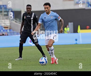 Olympiastadion, Rom, Italien. August 2021. Serie A Football, SS Lazio versus AC Spezia : Andreas Pereira of Lazio Credit: Action Plus Sports/Alamy Live News Stockfoto