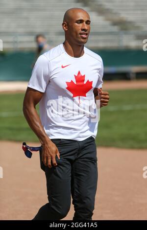 August 28 2021, Labatt Park, London, Ontario, Kanada. Team Canada Leichtathletik Athlet Damian Warner. Luke Durda/Alamy Stockfoto