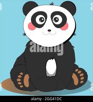 Niedliche Panda Cartoon Vektor-Symbol-Illustration. Tier Natur Symbol Konzept isoliert Premium-Vektor. Flach Cartoon-Stil Free Vector Stockfoto