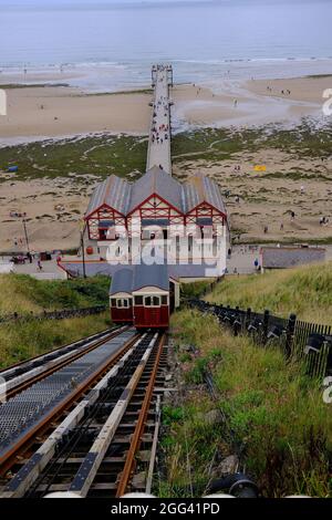 Standseilbahn, Saltburn am Meer, North Yorkshire Coast. Stockfoto