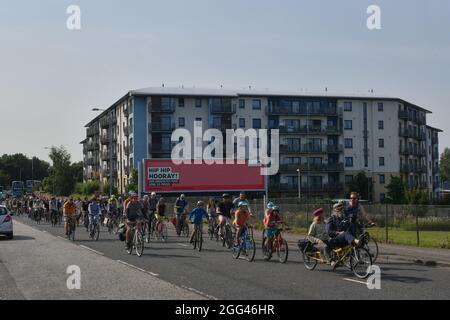 Edinburgh Schottland, Großbritannien August 28 2021. Edinburgh Critical Mass Ride from the Meadows to Portobello. Credit alamy live News Stockfoto