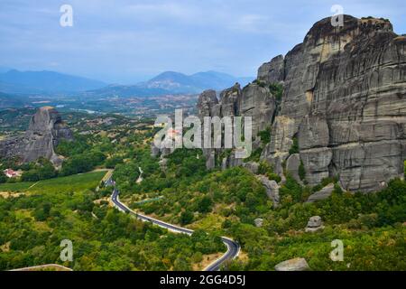 Kloster des heiligen Nikolaus Anapausas in Meteora, Griechenland Stockfoto