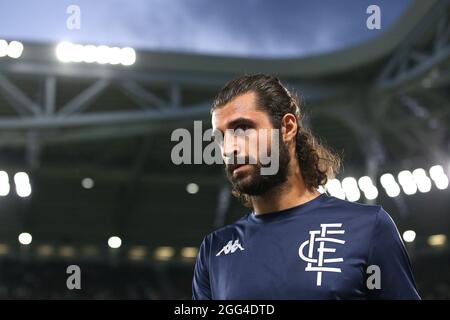 Turin, Italien, 28. August 2021. Sebastiano Luperto vom FC Empoli beim Aufwärmen vor dem Spiel der Serie A im Allianz Stadium, Turin. Bildnachweis sollte lauten: Jonathan Moscrop / Sportimage Stockfoto