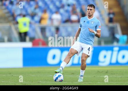 Patric kontrolliert den Ball während des Fußballspiels der Serie A zwischen SS Lazio und Spezia im Olimpico Stadium, Roma, Italien, am 28. August 2021 Stockfoto
