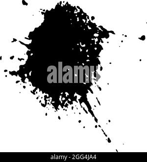 Schwarze Grunge-Splatter-Textur. Vektordarstellung „Distress“. Schwarze Tintenpatrone. Schmutziges künstlerisches Gestaltungselement für Rahmen, Schilder, Banner Stock Vektor