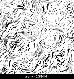 Grunge schräg gewellte Streifen Hintergrund. Distress Textur von Flecken, Flecken, Punkten, Kratzern. Vintage beschädigter Hintergrund. Schmutziges künstlerisches Design-Element Stock Vektor