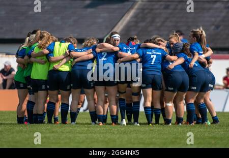 Galway, Irland. August 2021. Leinster Womens Team während des Vodafone Women's Interprovincial Series Spiels 2021 zwischen Connacht Womens und Leinster Womens am 28. August 2021 auf dem Sportplatz in Galway, Irland (Foto von Andrew SURMA/ Quelle: SIPA USA/Alamy Live News Stockfoto