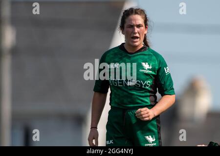 Galway, Irland. August 2021. Ciara Farrell von Connacht Womens während des Vodafone Women's Interprovincial Series Spiels 2021 zwischen Connacht Womens und Leinster Womens am 28. August 2021 auf dem Sportplatz in Galway, Irland (Foto von Andrew SURMA/ Quelle: SIPA USA/Alamy Live News Stockfoto