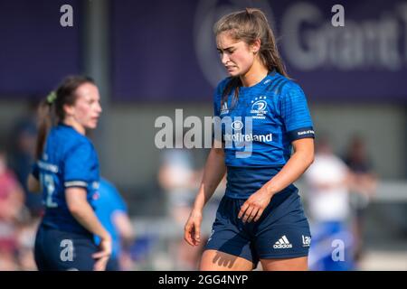 Galway, Irland. August 2021. Ella Roberts von Leinster Womens während des Vodafone Women's Interprovincial Series Spiels 2021 zwischen Connacht Womens und Leinster Womens am 28. August 2021 auf dem Sportplatz in Galway, Irland (Foto von Andrew SURMA/ Quelle: SIPA USA/Alamy Live News Stockfoto