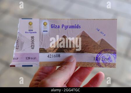 Ägypten Kairo - Eintrittskarte Gizeh Pyramiden Stockfoto