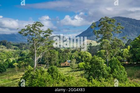 Idyllische ländliche Landschaft in Nimbin in der Northern-Runs-Region von New South Wales, Australien Stockfoto