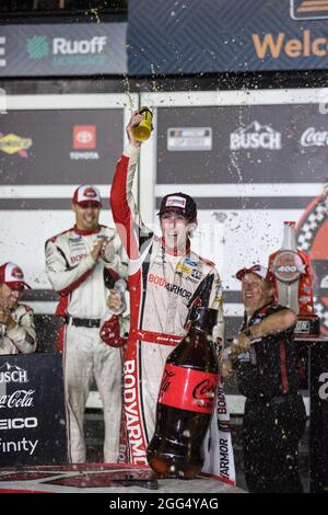 28. August 2021: Ryan Blaney (12), Fahrer der NASCar Cup Series, gewinnt den Coke Zero Sugar 400 auf dem Daona International Speedway Daona, FL. Jonathan Huff/CSM Stockfoto