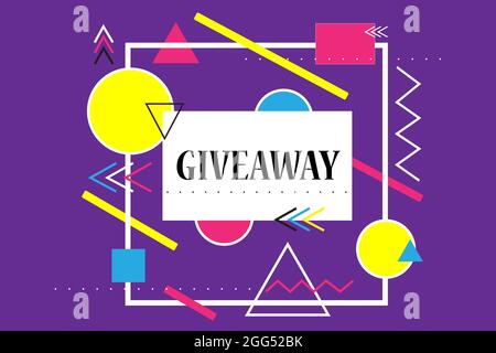 Modernes Give-away Social Media Design Konzept. Hintergrund der Vektorvorlage. Stock Vektor