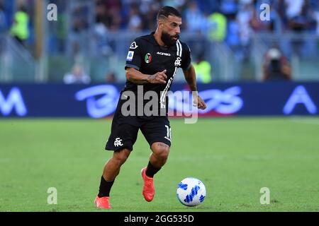 Rom, Latium. August 2021. Daniele Verde von Spezia während der Serie EIN Spiel zwischen SS Lazio gegen Spezia im Olimpico-Stadion in Rom, Italien, 28. August 2021. Kredit: Unabhängige Fotoagentur/Alamy Live Nachrichten Stockfoto