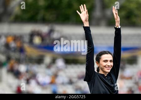 Mariya (Maria) Lasitskene (Frauen-Hochsprung) aus Russland tritt während der IAAF Wanda Diamond League, Meeting de Paris Leichtathletik-Veranstaltung am 28. August 2021 im Charlety-Stadion in Paris, Frankreich, an. Foto von Victor Joly/ABACAPRESS.COM Stockfoto