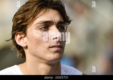 Armand 'Mondo' Duplantis (Men's Pole Vault) aus Schweden tritt während der IAAF Wanda Diamond League, Meeting de Paris Athletics Veranstaltung am 28. August 2021 im Charlety Stadion in Paris, Frankreich, an. Foto von Victor Joly/ABACAPRESS.COM Stockfoto